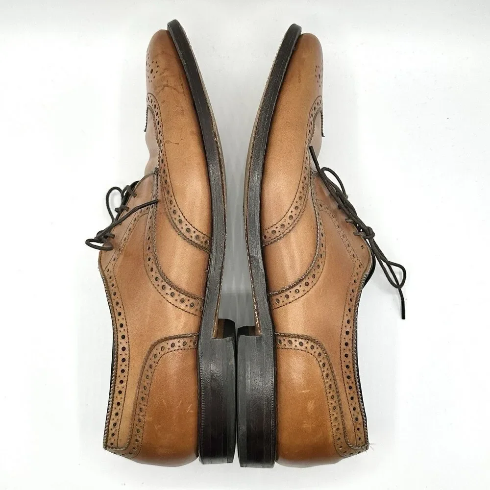 Allen Edmonds Concord Mens Size 11 D Brown Wingtip Leather Brogue Dress Shoes